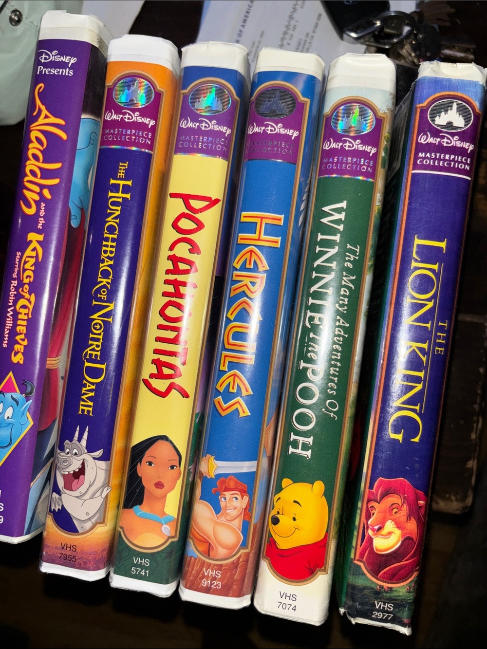 Disney Masterpiece Collection Lot of 6 VHS Lion King Pocahontas Hercules Aladdin